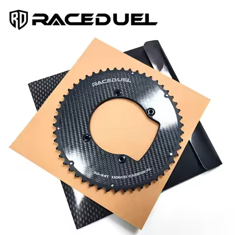 RACEDUEL Carbon 110BCD Double Chainring for Shimano R7000 R8000 R9100 R7100 R8100 Road Bike Ultralig