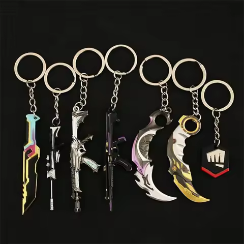 Riot Games Valorant Keychain Karambit AK M4 Samurai Dagger Weapon Model Metal Key Ring Bag Pendant l