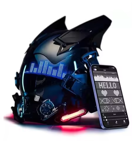 Cyberpunk Mask App Controlled - Programmable Led Mask, Cosplay Halloween Cosplay Costume Accessory W