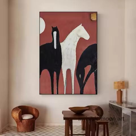 Abstract Picasso Style Horse Aniaml Art Poster Canvas Painting Wall Prints Picture for Living Room H