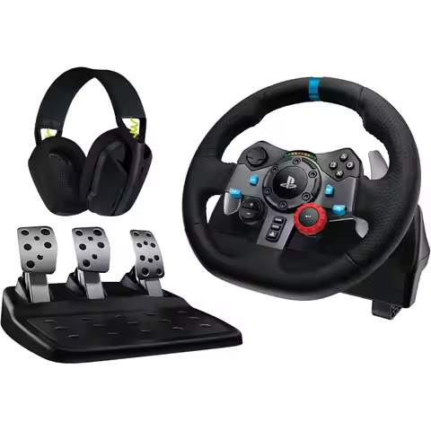 Logitech g29 steering wheel + logitech g435 gaming headphones ps5/ps4/pc