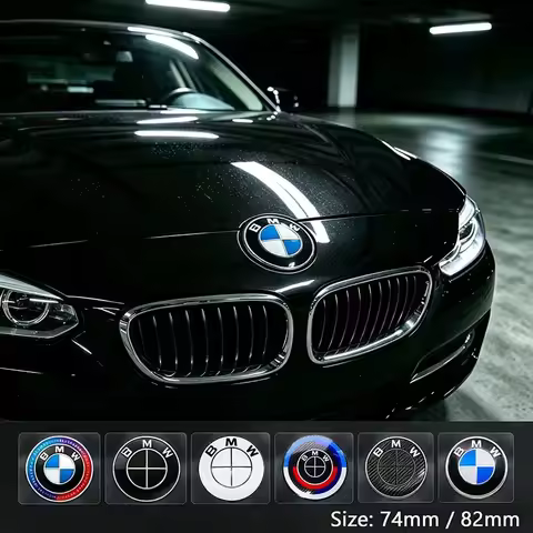 82/74mm Car Hood Emblem for BMW E46 E90 F30 F10 G20 3 5 series X5 X6 2-Pin Base Carbon Fiber 50th An
