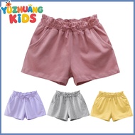 1-9Y Girls Summer Casual Shorts Comfortable and Soft Cotton Sports Shorts Candy Color Baby Casual Pa