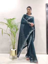 [Pre Order] Fox Georgette 1 Minute Ready To Wear Saree ~ Delivery Lead Time : 10 days
