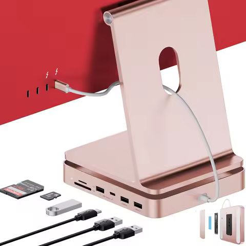 PULWTOP USB Hub iMac Accessories for iMac 24 inch 2021/2023/2024 with USB C 10Gbps, Docking Station 