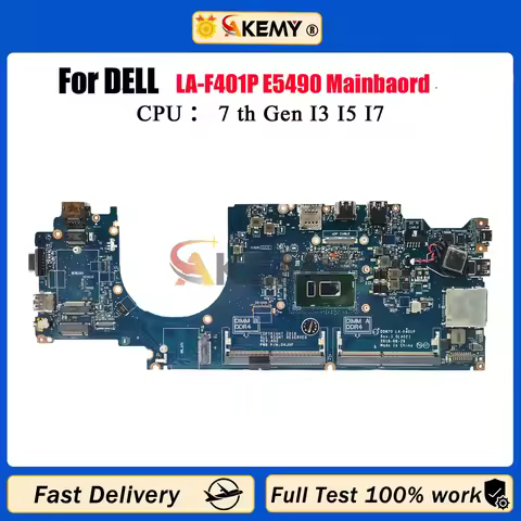 For DELL Latitude 5490 Laptop Motherboard LA-F401P with I3 I5 I7 7th/8th CPU 0C08DH 0M71FV 0NJFT2 08