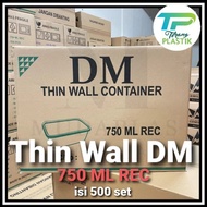 promo termurah 500 pc kotak makanan 750 ml rect thinwall dm 750 ml