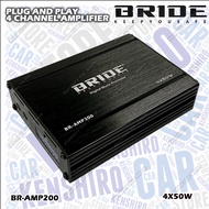✨NEW✨ Bride BR-AMP200 Plug and Play 4 Channel Amplifier Kereta Amplifier Power Amplifier Suitable for All Android Player