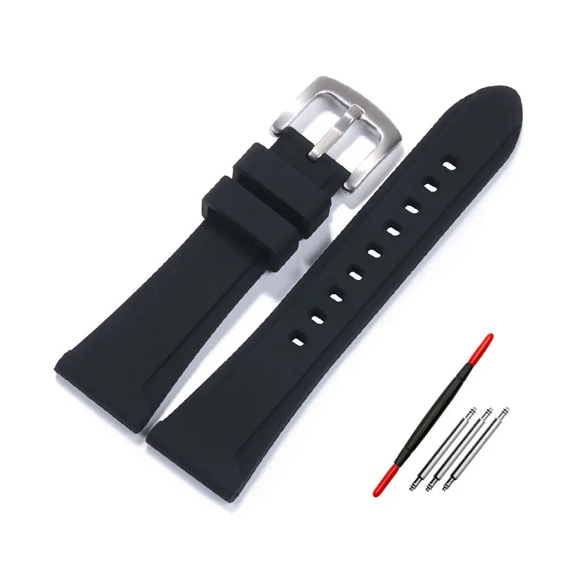 Silicone Watch Band for Panerai SUBMERSIBLE PAM 441 Belt for Rolex Soft Rubber Strap 22mm 24mm 26mm