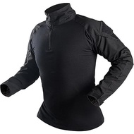 Mens Camo Tactical Combat Shirt Lightweight Long Sleeve Military BDU Shirts Paintball Airsoft Top wi