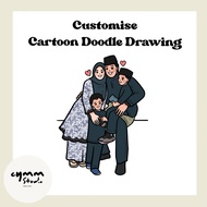 CUTE DRAWING ONLY RM5 FAMILY FRIENDS AND COUPLE PETS ALL DOABLE MAKE YOUR SPECIAL WALLPAPER OR SOFTC