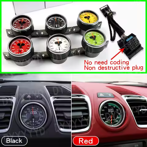 Car Stopwatch For Porsche 718 Boxster 981 Cayman 2013-2016 Chrono Clock Center Dashboard Clock Compa