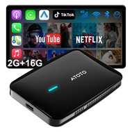 ATOTO Wireless CarPlay Adapter Magic AI Box with Dual-WiFi Stability 4GB+32GB Enjoy Video & Music Ap