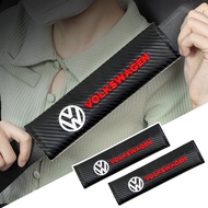 1pcs Embroidery Car Logo Shoulder Pads Carbon Leather Seat Belt Protect Cover for VW Volkswagen Jetta MK5 Golf 5 6 7th generation GTI VW-GTI