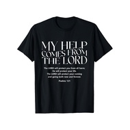 Men's Christian -Shirt with Psalm 121 Bible Verse - Retro Hebrew Scripture Tee, Breathable Sweat-Wi