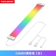 CoolMoon เรดร็อกส์ สายไฟนีโคนสีสันสดใส สายไฟ LED ARGB สังเคราะห์ 24P สำหรับการตกแต่งคอมพิวเตอร์ ชุดฮ