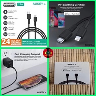 Aukey Kabel Data Charger iPhone CB-CL02 USB C to Lightning 1.2m 501528