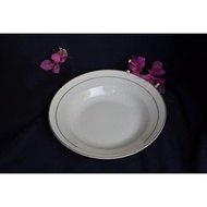ada Piring Makan Garis Gold 9" kramik 1 lusin / 12 piring (Made In