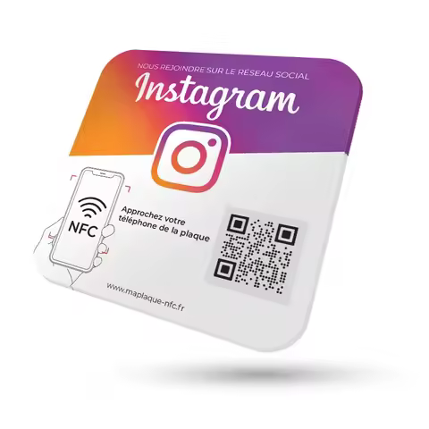 Custom Social Media Sign NFC Tap or Scan QR Code Sign Acrylic Google Review Sign Instagram Facebook 