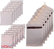 SOLSTICE Cotton Saree Cover Set, 18 Covers (Mix), Plain + Window + Hanger Covers, Ecofriendly, Reusa