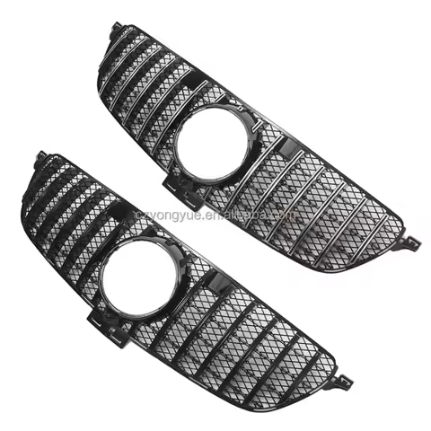 W166 Front Grill Sliver Black GTR Front Grille For Mercedes Benz GLE W166 Coupe 43 63s 300d AMG 2016