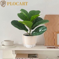 PLOCART Artificial Fiddle Leaves Fig Tree, Real Touch Large Fake Ficus Tree, Green Plant Vibrant Del