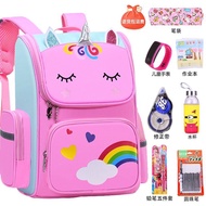 Ready Stock! Unicorn Primary School Student School Bag Female First, Second, Third, Fourth And Sixth Grade Children's School Bag 6-12 Years Old Korean Style Backpack