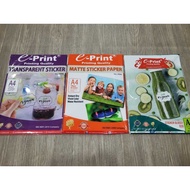 A4 Size E-Print Sticker Paper - 1 Pack - KDY