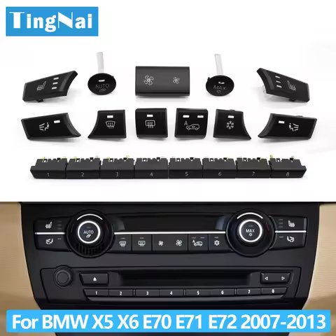 8/9PCS Car Air Conditioning AC Button Multimedia CD Player Switch Digital Control Buttons For BMW X5