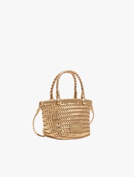 BIMBA Y LOLA - GOLD PLAITED LEATHER MINI BAG