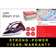 NUSHI STEAM IRON WRINKLES FAST IRON - 2800W- SG PLUG - SAFETY MARK - NSI -3028 [ 1 YEAR WARRANTY ]