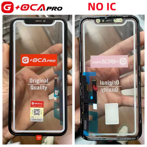5pcs G+OCA PRO NO IC Short flex Touch Digitizer Sensor Glass with Frame + OCA Glue For iPhone XR 11 