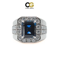 CG | Men’s Lab Sapphire Ring | Royal Blue | Luxury Silver Ring | Luxury Meets Bold Character