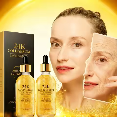 2PCS 24K Golden Facial Essence Liquid Containing Nicotinamide Essence Collagen Promoter Essence Loti