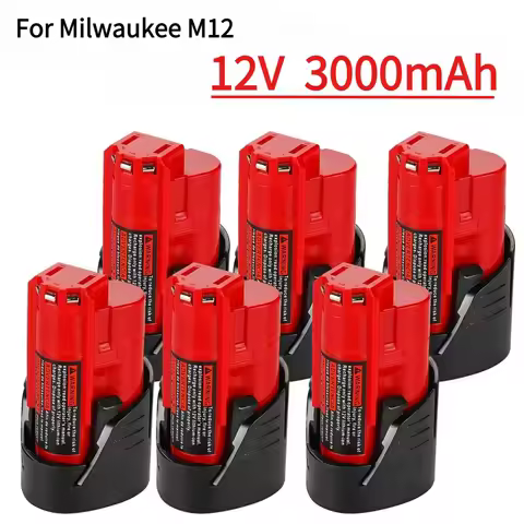 2026 New for Milwaukee 12V M12 Battery 3Ah Compatible with for Milwaukee M12 XC 48-11-2410 48-11-242