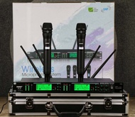 ((ความถี่ใหม่)) 694-758Mhz ไมลอยคู่ SHURE UR4D (พร้อมแร็ค) wireless microphone UHF ไมโครโฟนไร้สาย4เสาอากาศยอดนิยม  UHF สัญญาณไกล 200 เมตร++ ไมร้องเพลง