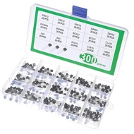 300Pcs S9012 S9013 S9014 S8050 S8550 2N3904 2N3906 BC327 Transistor Assortment