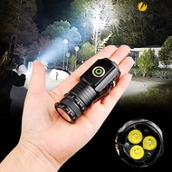 Ultra Bright 3LED Rechargeable Flashlight - 18350 Battery Waterproof Camping Outdoor Work Light