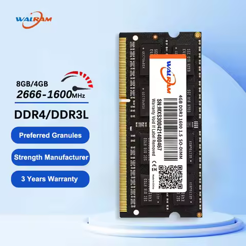 Walram DDR3 1600MHz Memoria RAM Laptop DDR4 8GB 2666MHz 4GB 16GB 32GB 3200MHz 2400MHz For Notebook S