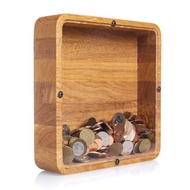 Adult piggy bank square - Wedding money box - Coin bank for girl & boy