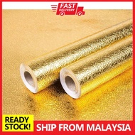Kertas Dinding Foil Emas Gold Aluminum Foil Kitchen Wallpaper 金色铝箔厨房墙纸