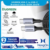 IPHONE UGREEN 20478 USB-C to USB-C Nylon Braided Cable 100W Fast Charging Charger Cable 50cm Android