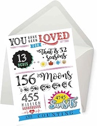 You Have Been Loved for 13 Years, 13th Birthday Card for girls Boys, Birthday Card for Son Daughter,