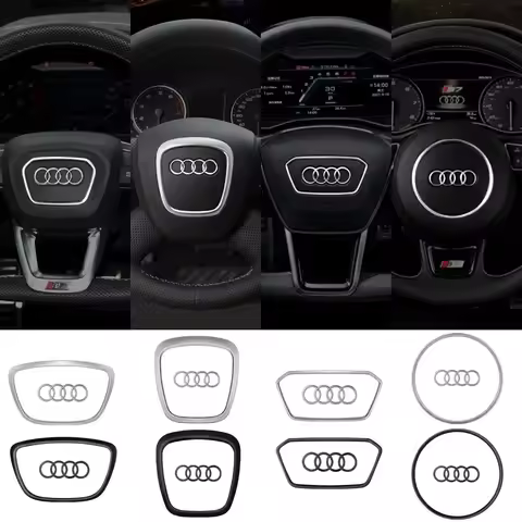 Car Styling Steering Wheel Badge For AUDI A6L Q7 Q3 Q5 A7 2005-2024 A5 A3 A4L A8L 2005-2016 A8 Q5L Q