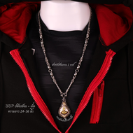 APICHAYA สร้อยคอสแตนเลสแท้100% สร้อยพระลายปล้องอ้อย+เม็ด BDP แต่งอะไหล่สแตนเลสแท้ ขนาด 3.5 มิล ไม่ลอ