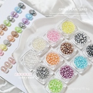 Nail Art Decorations Round Cream Mixed Sizes Round 3D No Hole DIY Nail Decorations UQ4S