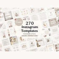 270+ Neutral Canva Instagram Templates | Beige & White IG Template Minimal untuk Post, Story
