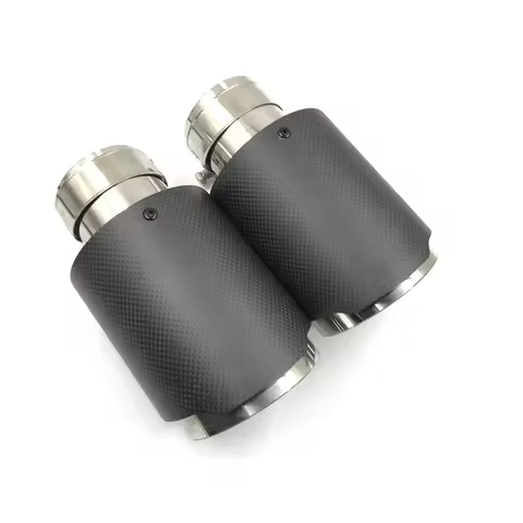 Car Matte Carbon Fiber Muffler Tip Exhaust System Pipe Mufflers Nozzle Universal Straight Stainless 