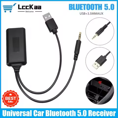 LccKaa Universal Bluetooth 5.0 AUX Adapter Receiver USB 3.5Mm Aux Media Bluetooth 5.0 Music Player A