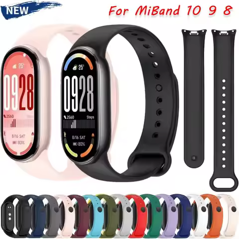 Soft Silicone Strap for Xiaomi Band10 9 Replacement Sports Smart Bracelet Mi Band 9 Wristband For Xi